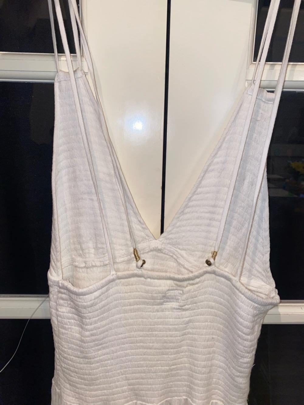 Free People Fun In The Sun White V-Neck Pleated Maxi Dress - Picture 7 of 12